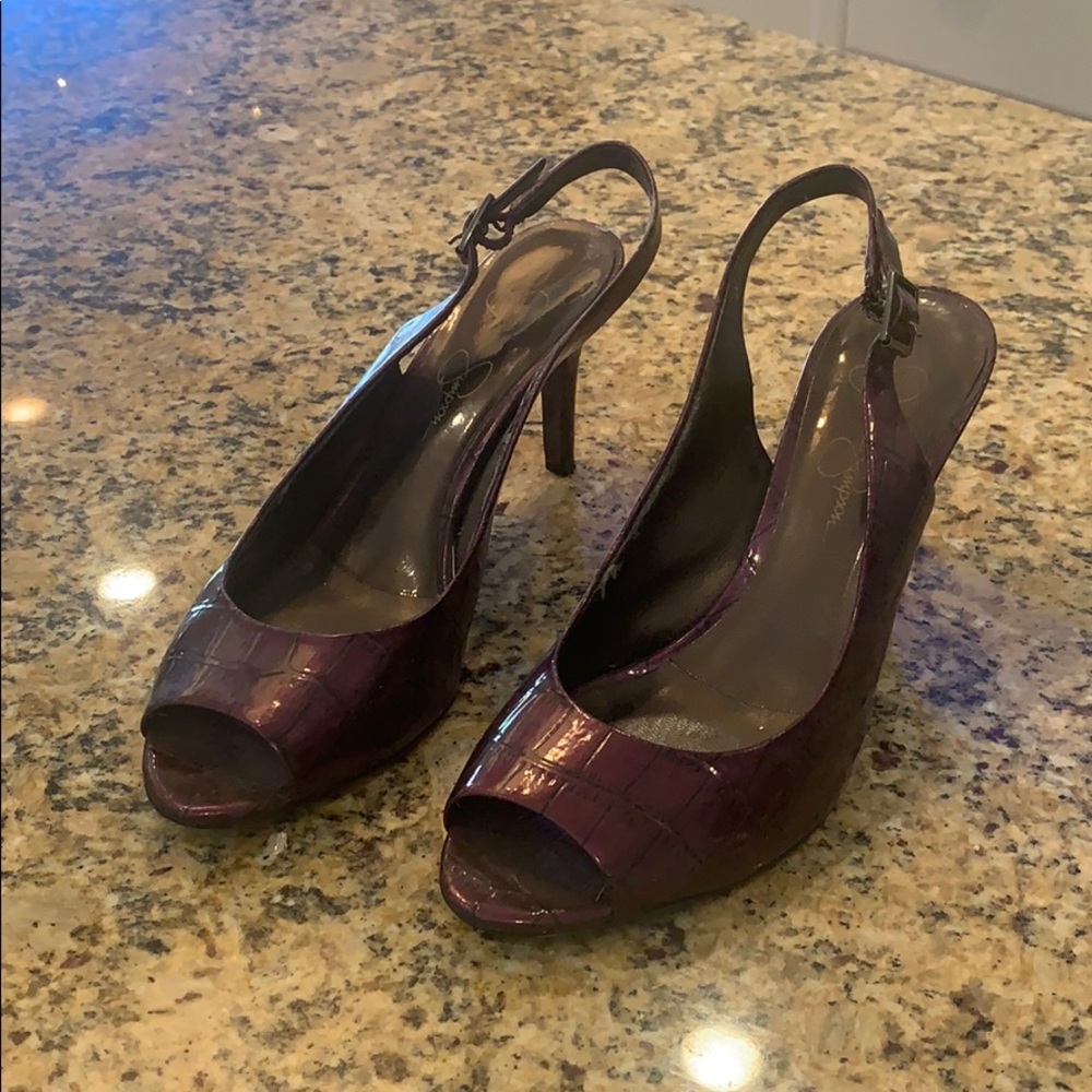 Jessica Simpson purple heels.